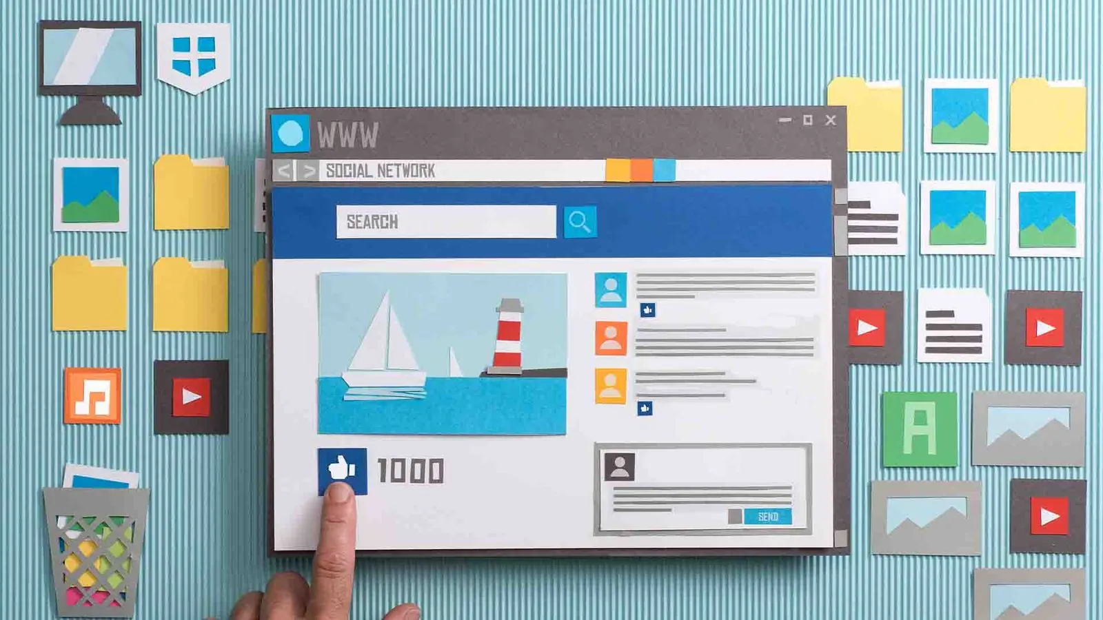 Social media interface illustration