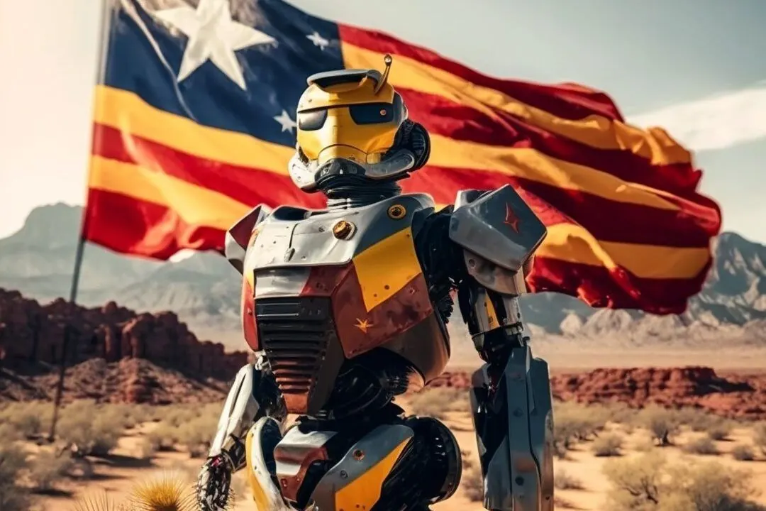 Robot with arizona flag