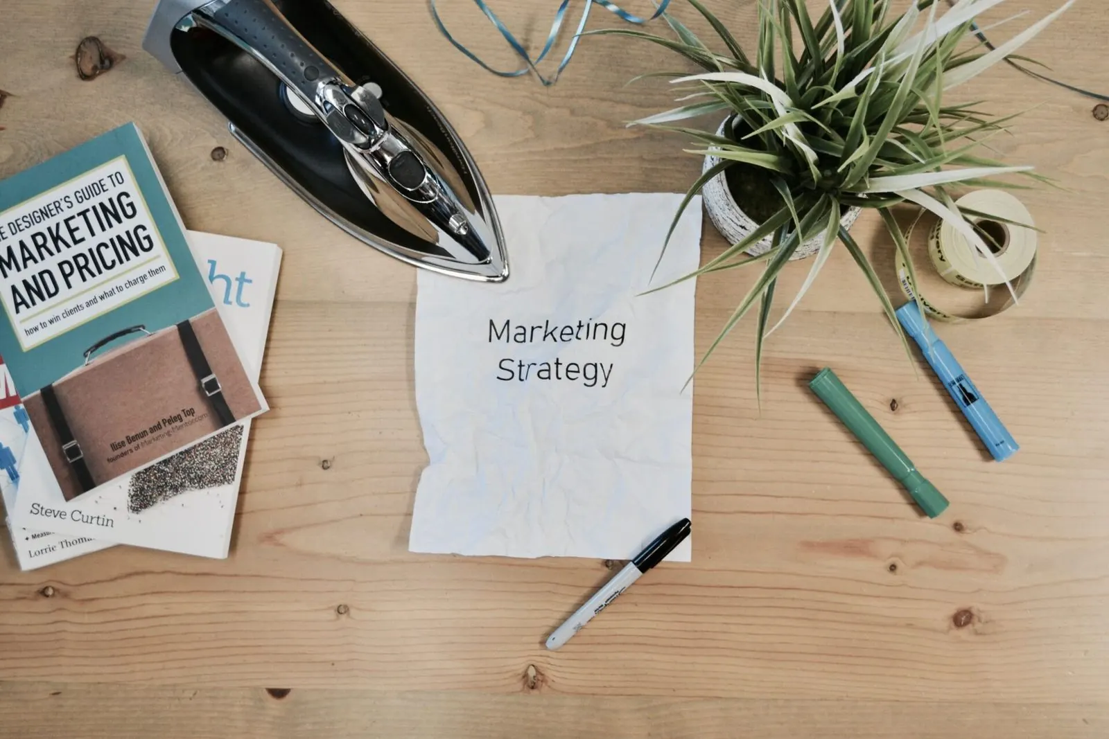 Marketing strategy flatlay